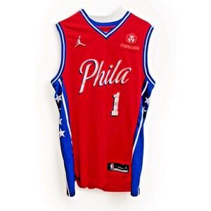 Jordan Philadelphia 76ers James Harden 75th Anniversary Jersey Mens 52 Red